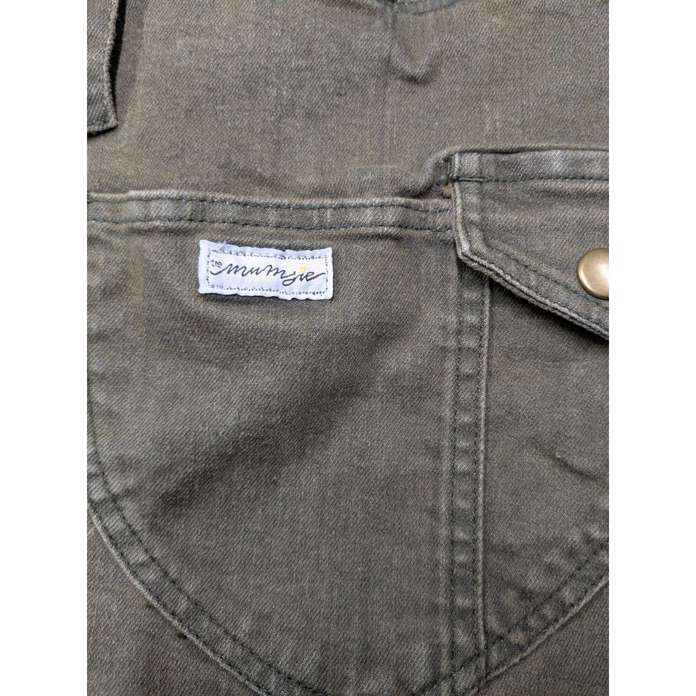 The Mumsie The Sage Denim Overalls Shorts Olive Green Babywearing Shortalls S - Picture 4 of 9